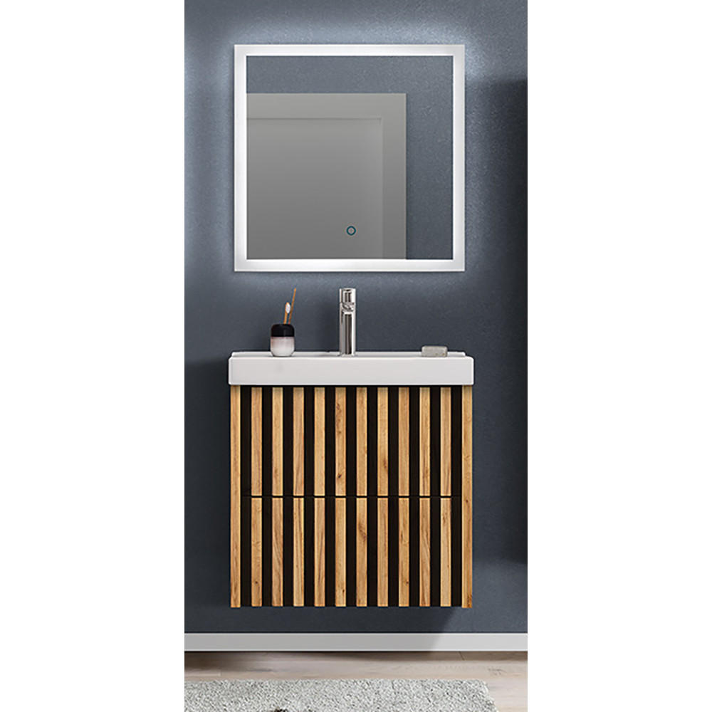 BADMÖBEL-SET 2-TLG. Lucca-107 - Braun, Holzwerkstoff (61/200/46cm) - Lomado