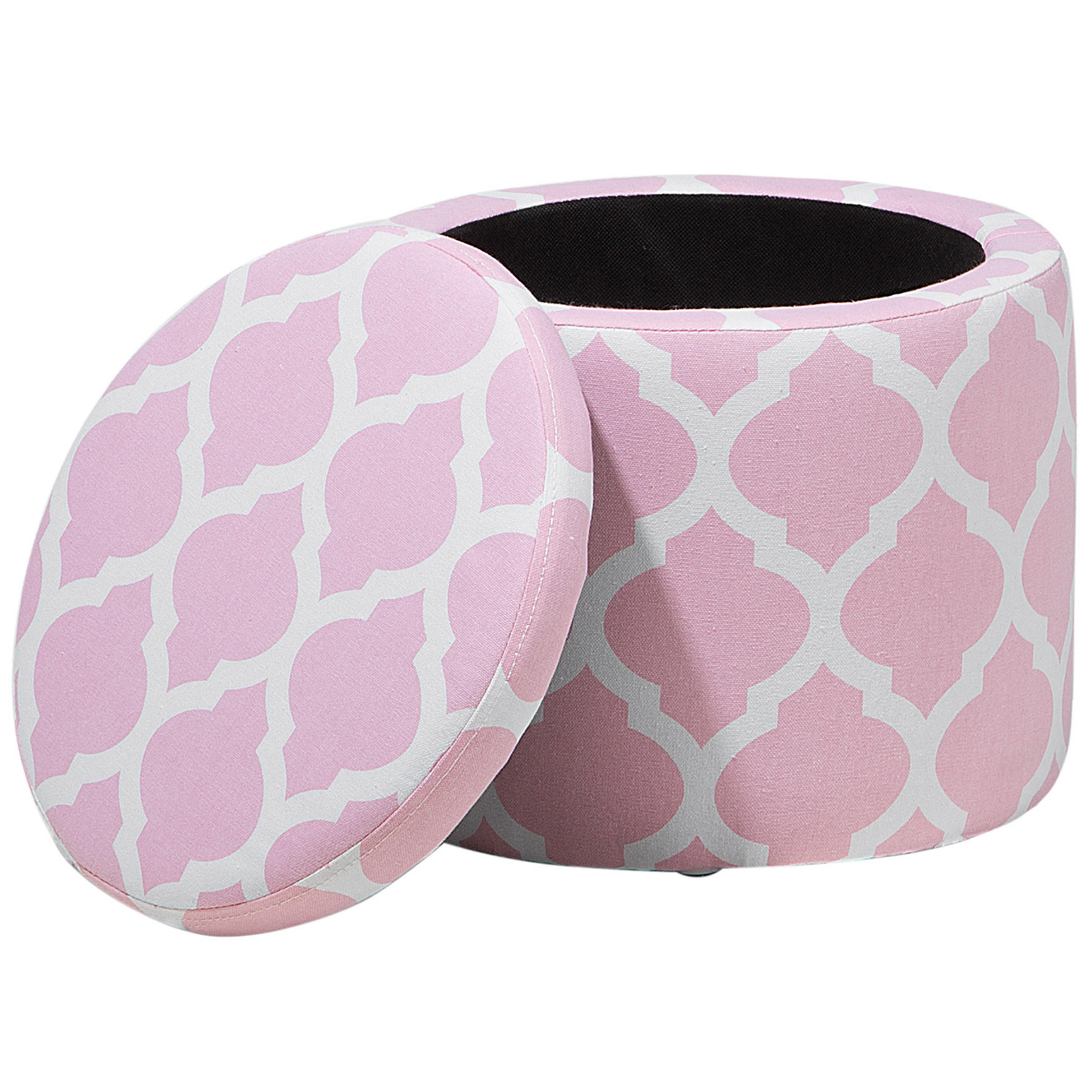 HOCKER Tunica 35/35/30 cm - Pink, Naturmaterialen/Textil (35/30/35cm) - Beliani