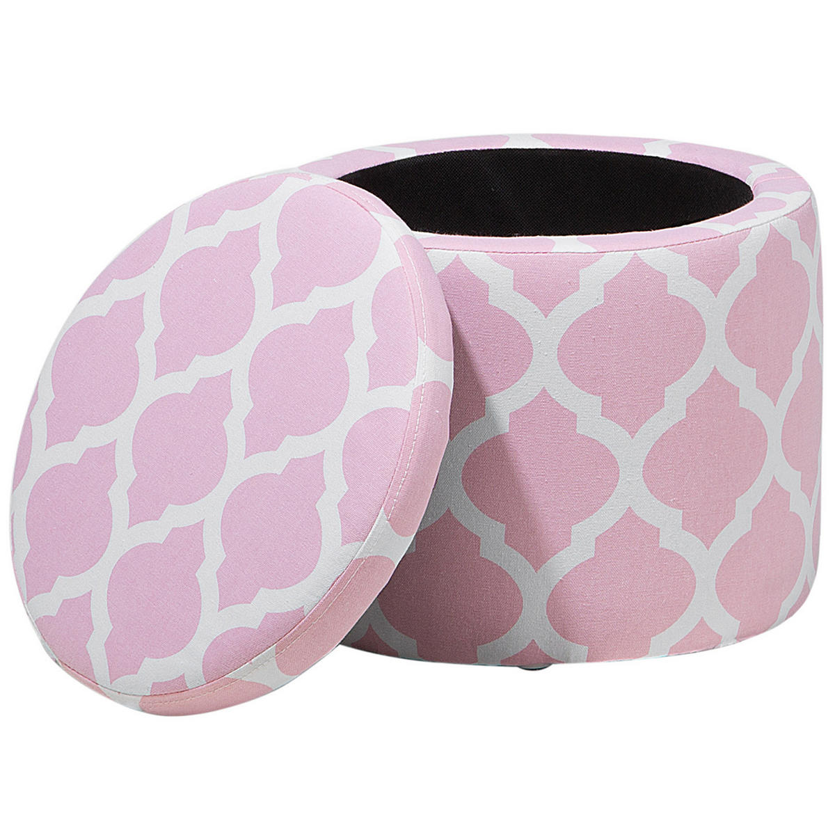 HOCKER Tunica 35/35/30 cm - Pink, Naturmaterialen/Textil (35/30/35cm) - Beliani