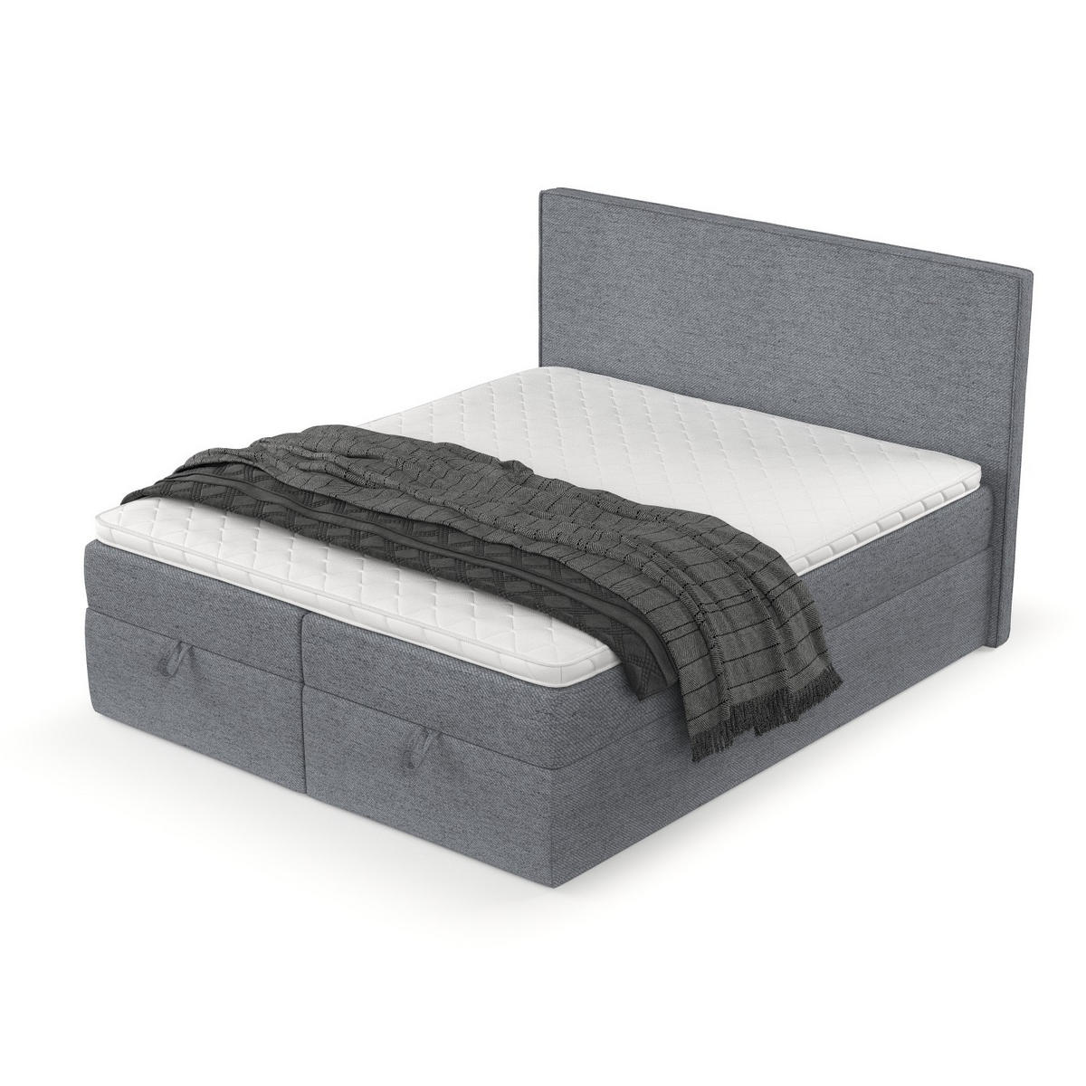 BOXBETT Velma 160/200 cm Grau im Neve Stoff - Schwarz/Grau, Holz/Holzwerkstoff (160/200cm) - AltaBeds