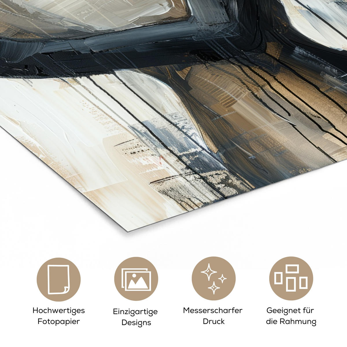 POSTER Abstrakt - Liebe - Schwarz und weiß - Modern 40x60 cm - Schwarz, Papier (40/60/0.1cm) - MuchoWow