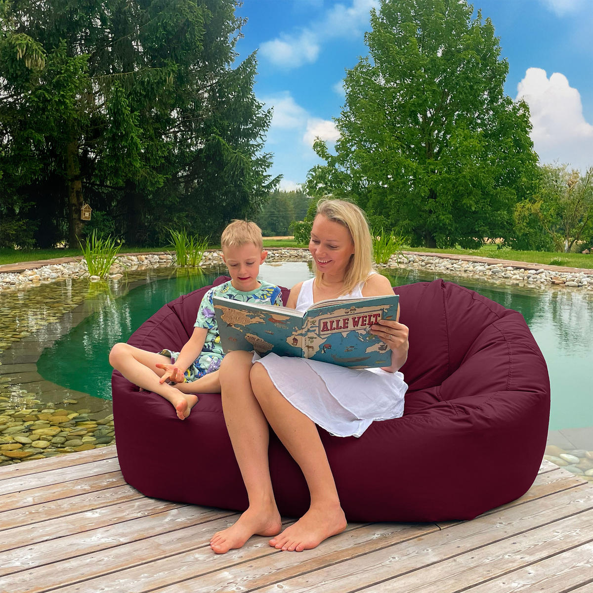 SITZSACK SOFA Lounge bordeaux für Indoor und Outdoor - Bordeaux, Textil (1600/60/1000cm) - Bruni