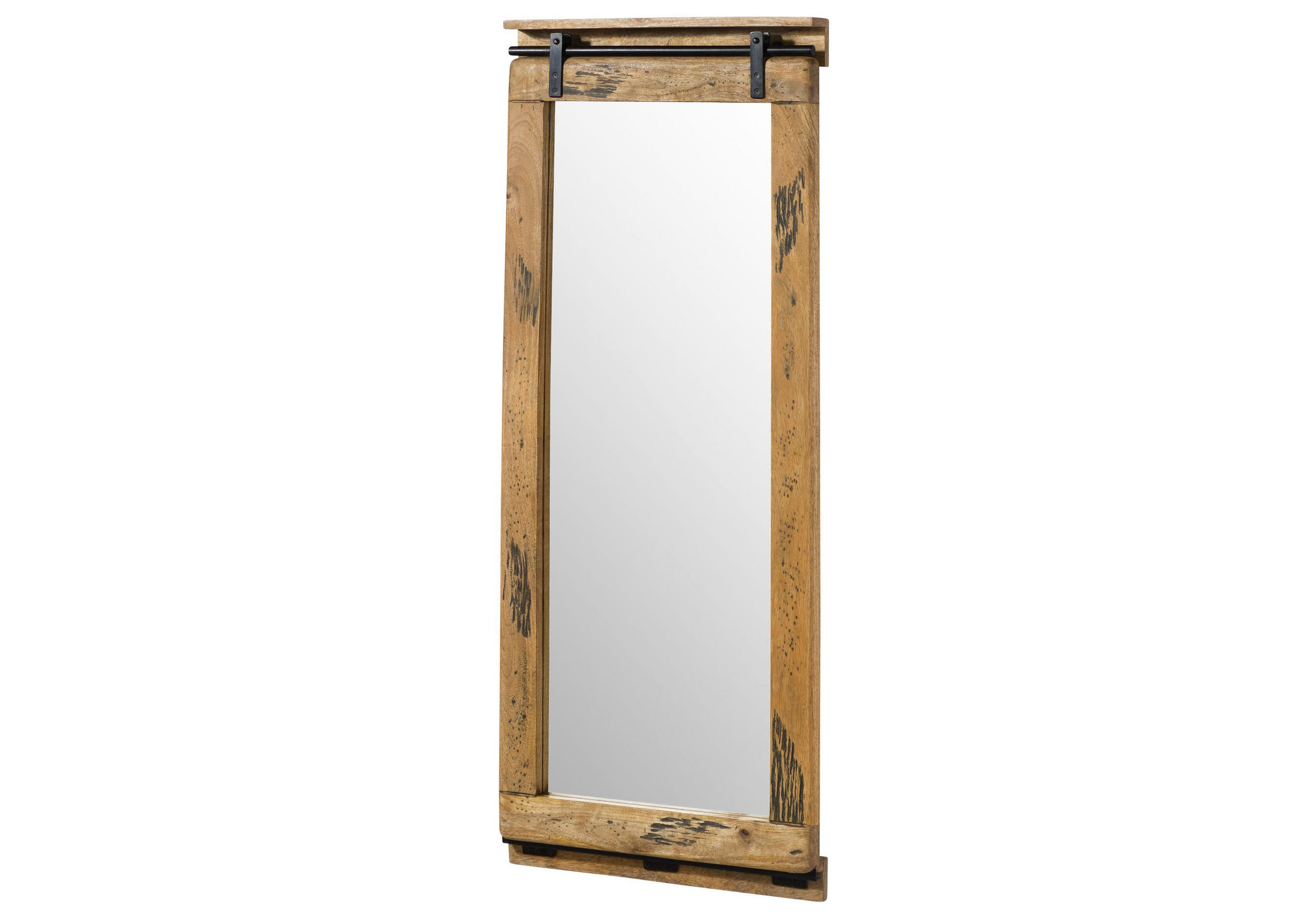 SPIEGEL Mango 59x6x145 natur lackiert RAILWAY #1010 - Braun, Holz (59/145/6cm) - Massivmoebel24
