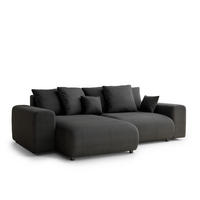 ECKSOFA MIT SCHLAFFUNKTION Solo Anthrazit Samtstoff - Anthrazit/Schwarz, Holz/Holzwerkstoff (255/168cm) - Maison de Reve