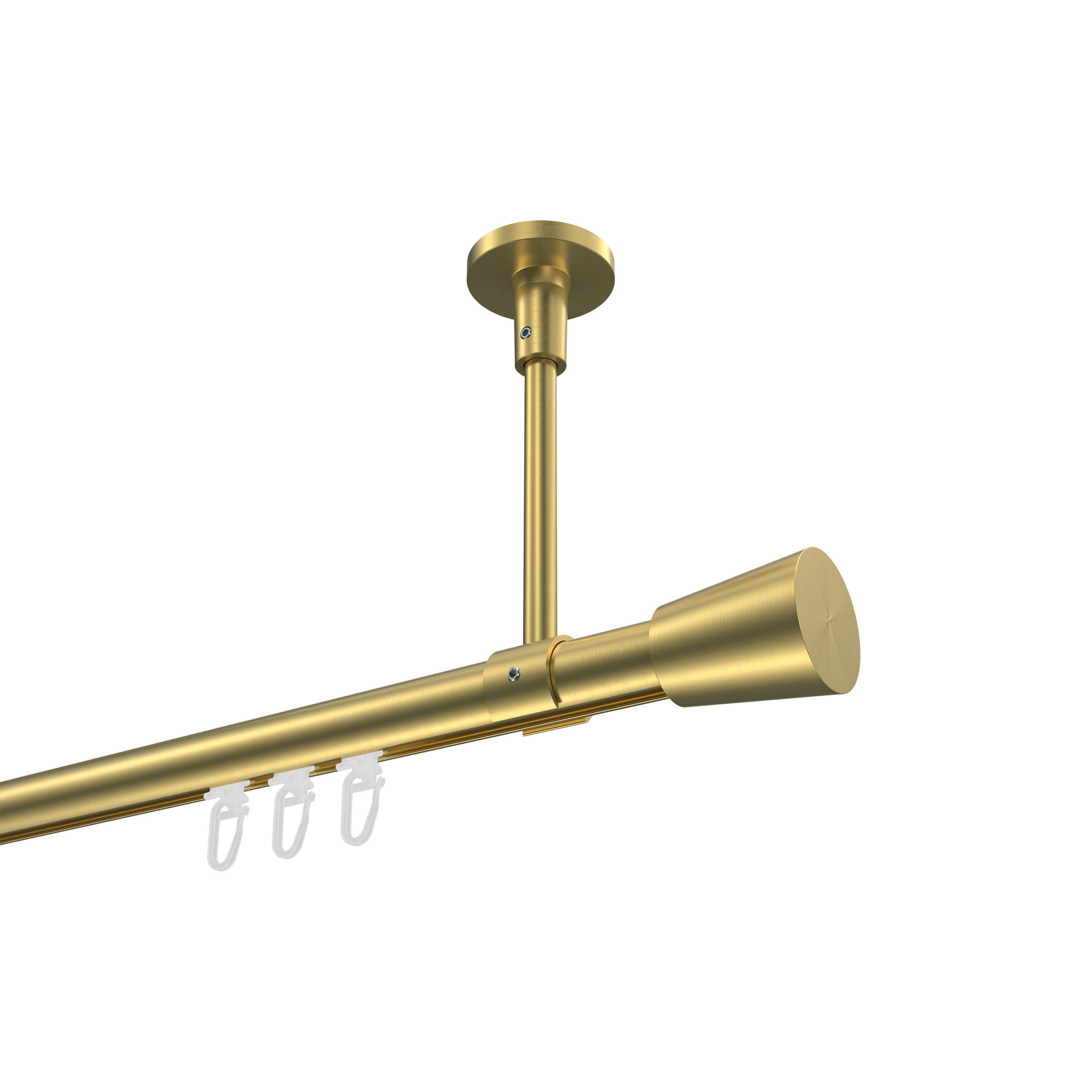INNENLAUF-GARDINENSTANGEN-SET Sonette Sitra 120 cm, 1-läufig, 20 mm Ø Messing-Optik - Messingfarben, Metall (120cm) - INTERDECO