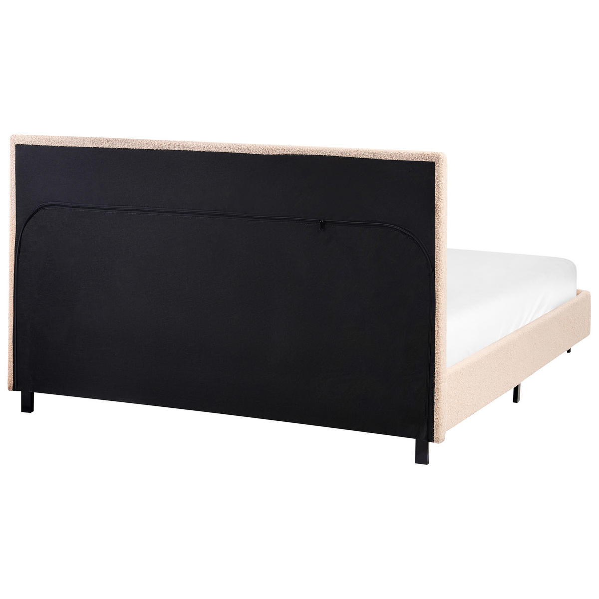 POSTEL s roštem 120/200 cm Bouclé Krémově bílá Albi - krémová, textil (120/200cm) - Beliani
