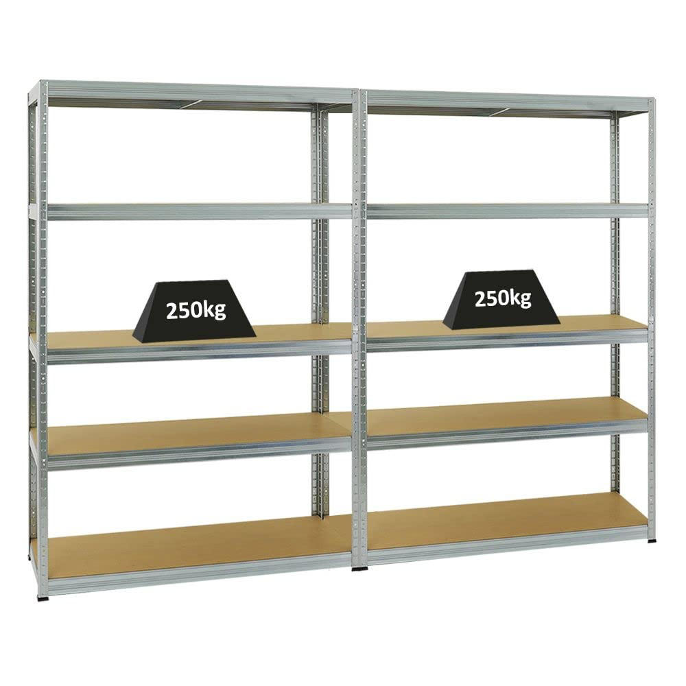 SCHWERLASTREGAL Big Elephant S 2er-Set mit 2x 180x120x45 cm Fachlast 250 kg Verzinkt - Silberfarben, Metall (240/180/45cm) - PROREGAL