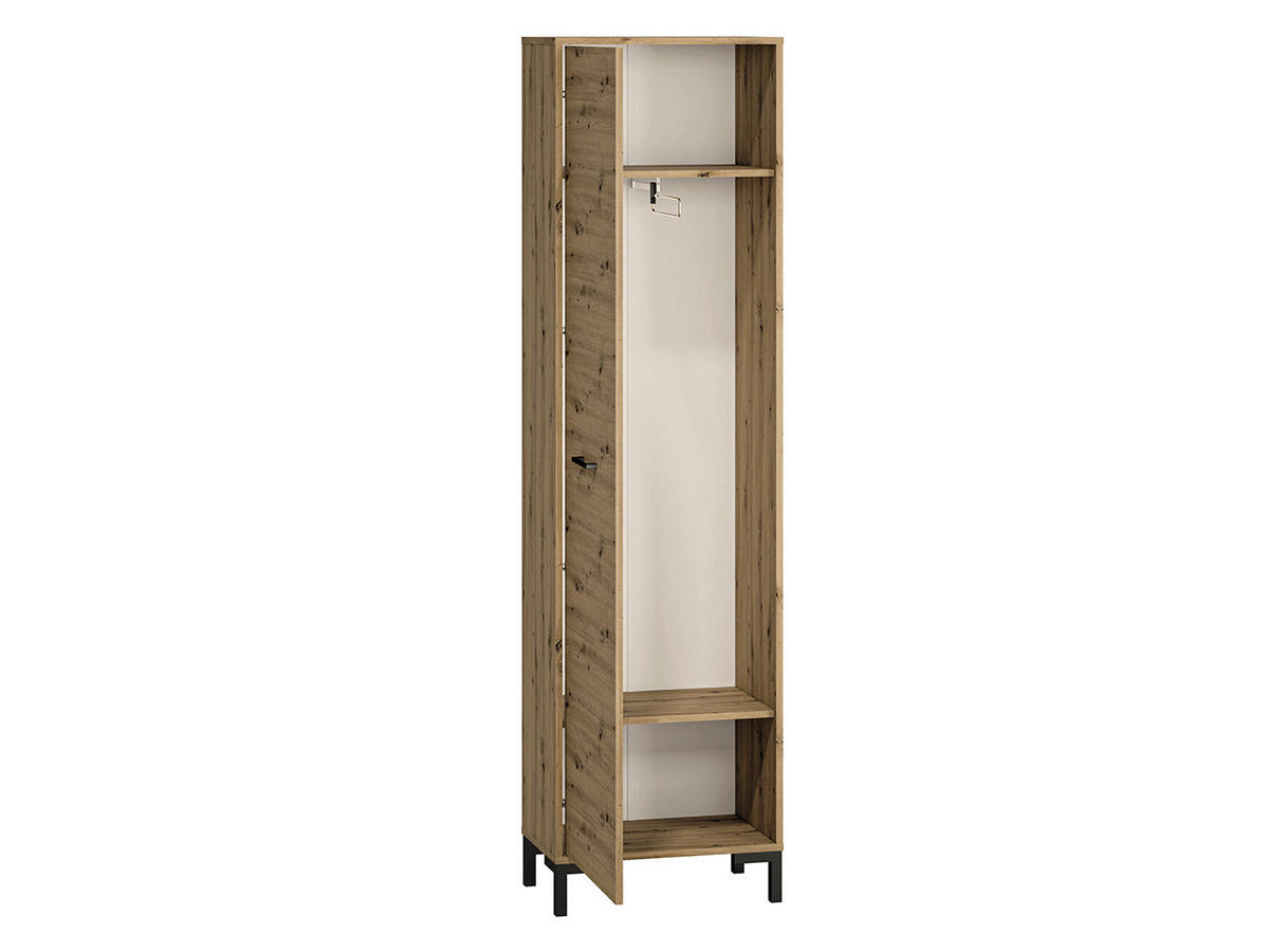 KLEIDERSCHRANK – 55 cm – Nevio – Schwarz / Eichefarben – KL-033 - Eichefarben/Schwarz, Holzwerkstoff (55/200/34cm) - hi-markt