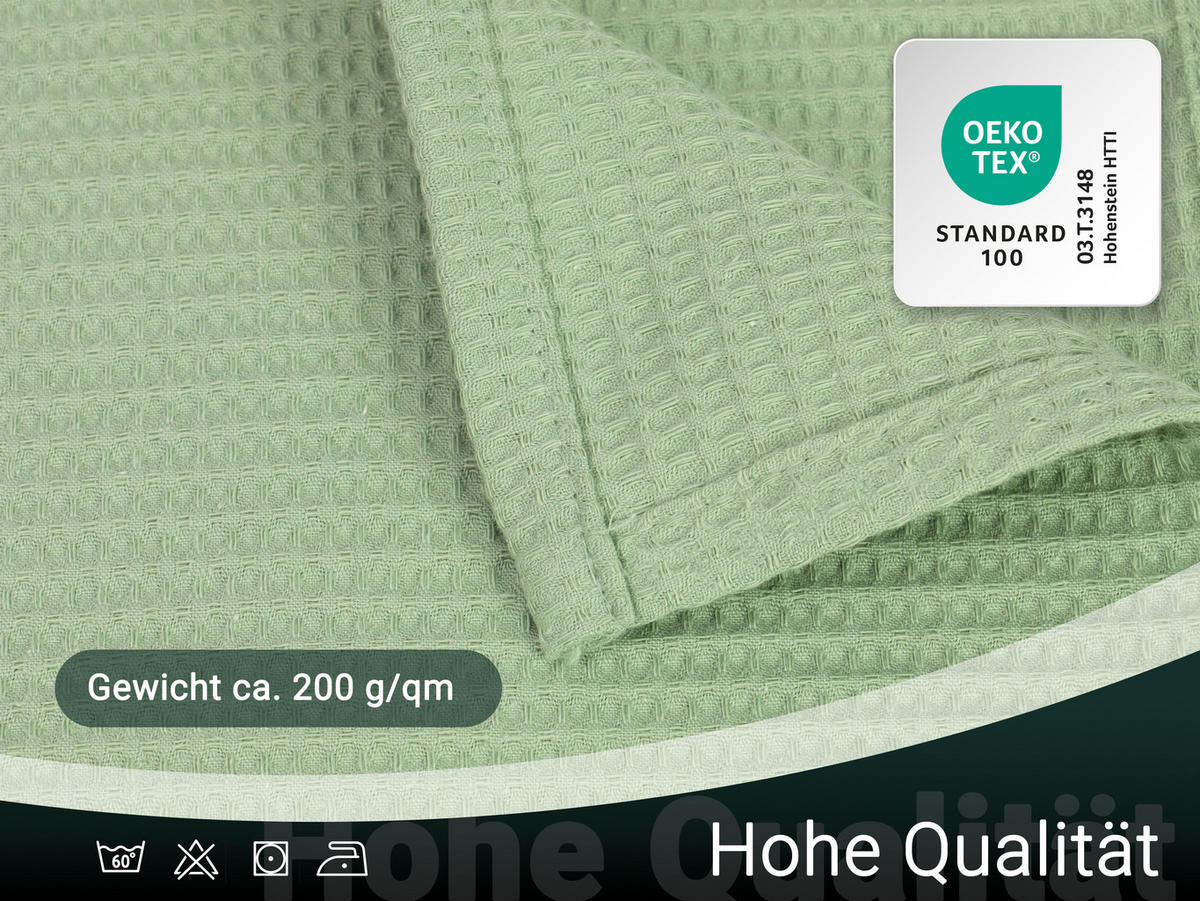 KUSCHELDECKE, 150x200 cm, 100% Baumwolle, Salbei - Salbeigrün, Textil (150/200cm) - Zollner
