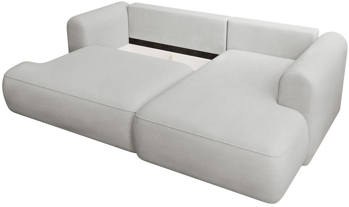 ECKSOFA Ovo Mini Hellgrau rechts - Hellgrau/Schwarz, Kunststoff/Textil (156/238cm) - Selsey