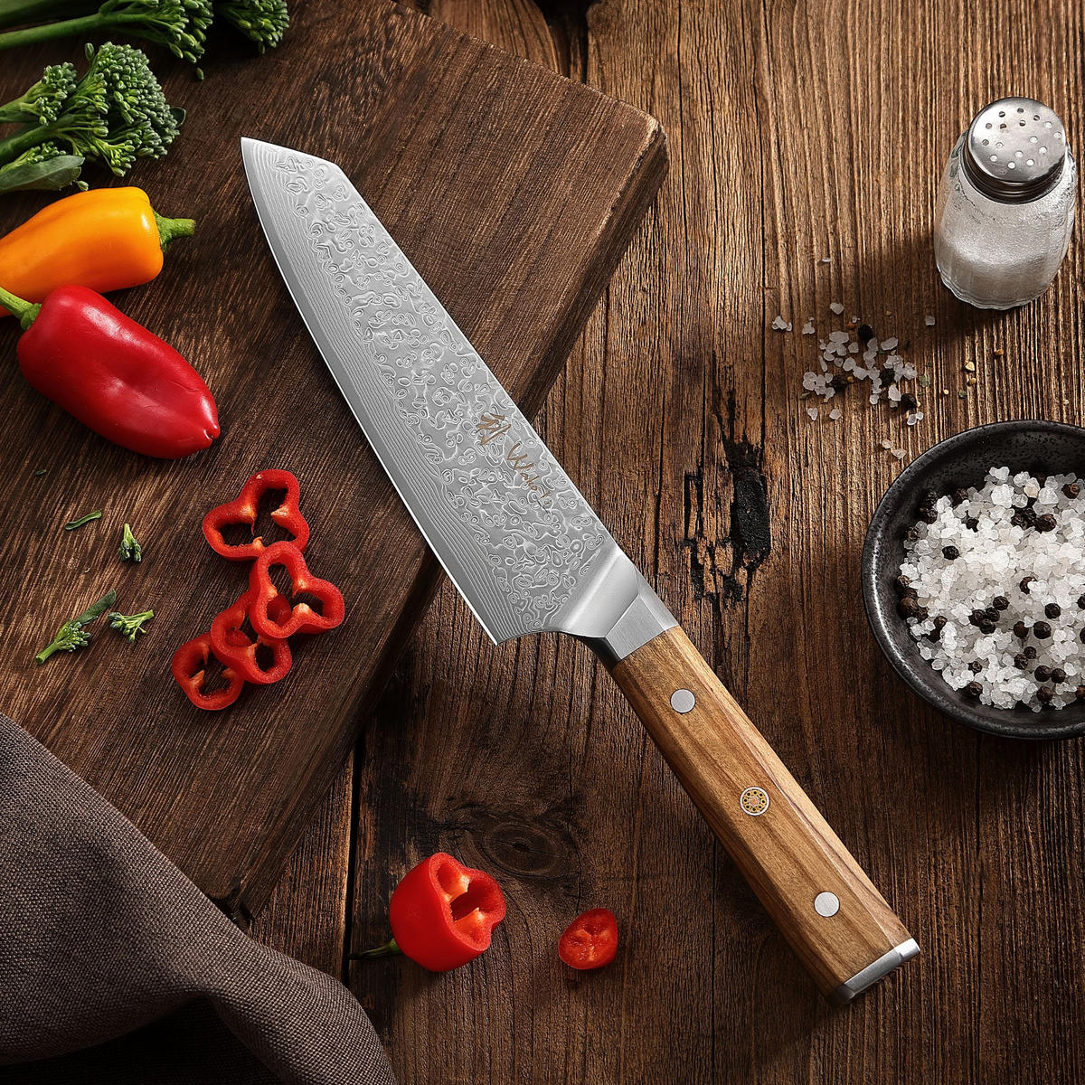 KIRITSUKEMESSER 18 cm - Braun, Metall (30cm) - Wakoli