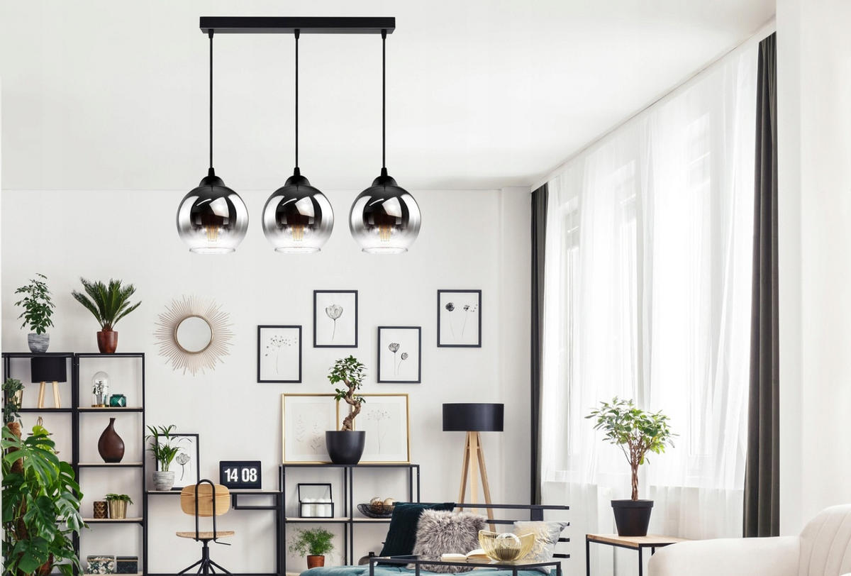 PENDELLEUCHTE MASUR - Transparent/Anthrazit, Glas/Metall (15/60/80cm) - kiki design