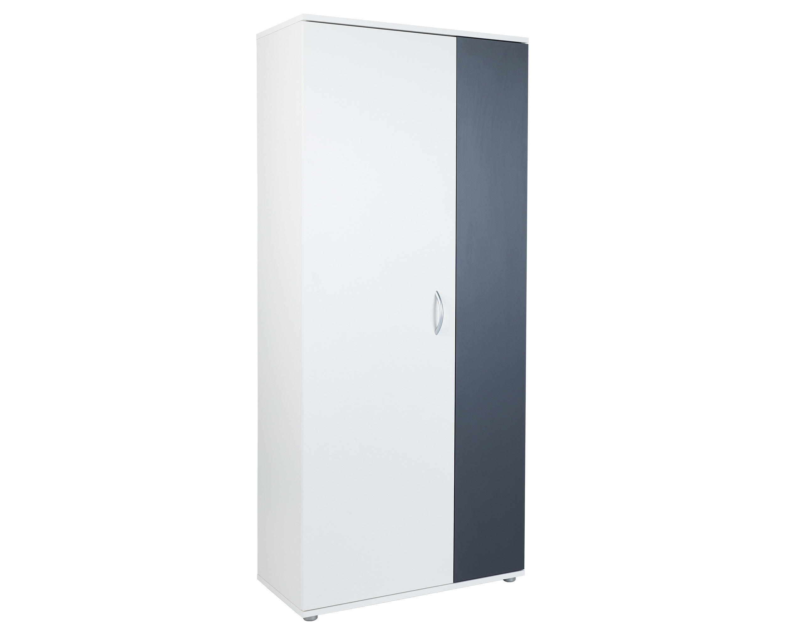 MEHRZWECKSCHRANK (B/H/T): 70/159/35 cm 5 Weiß Anthrazit - Anthrazit/Silberfarben, Holzwerkstoff/Kunststoff (70/159/35cm) - arthur berndt
