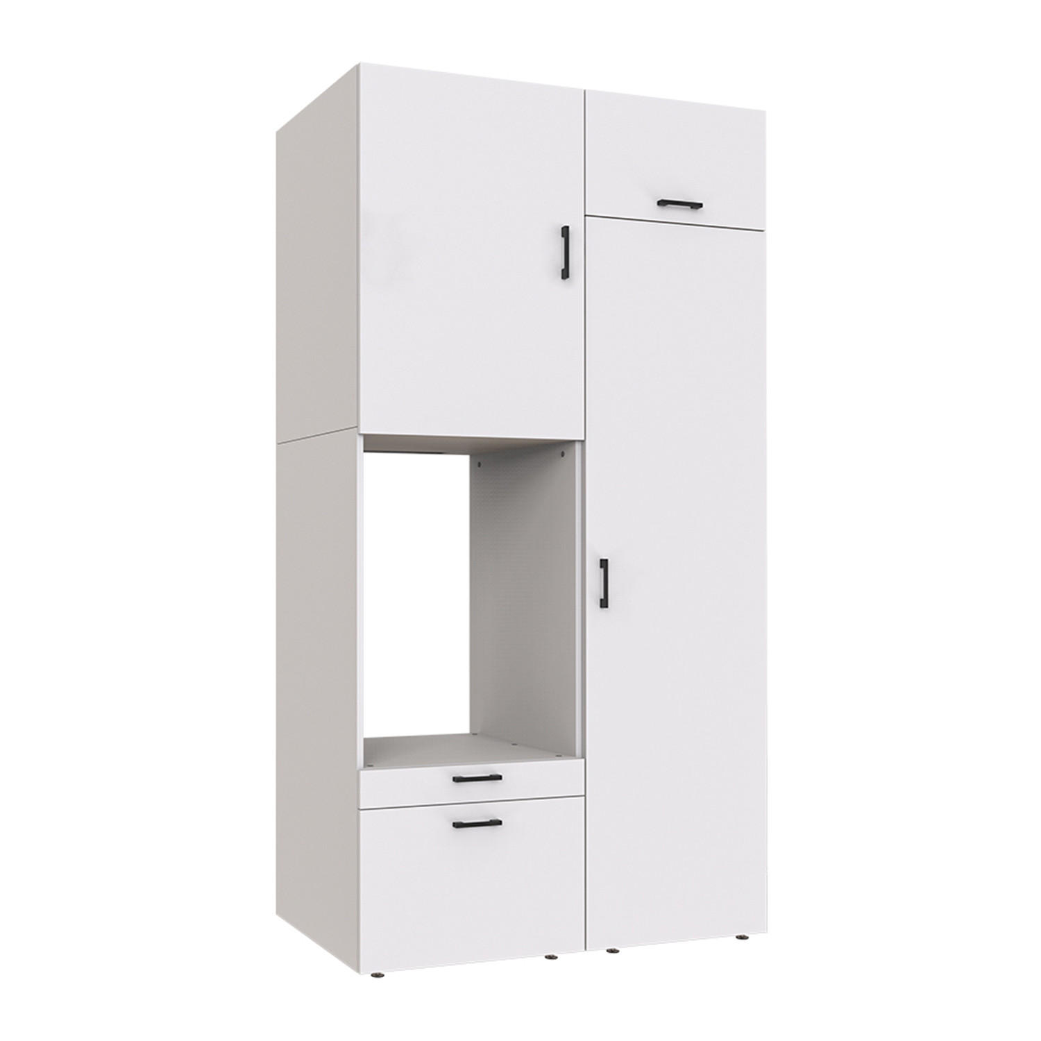 WASCHMASCHINENSCHRANK Serie 2 127cm Breit, 240cm Hoch - Weiß, Holzwerkstoff (127/240/67cm)