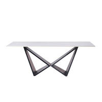 DESIGN-COUCHTISCH CENTO Rechteckiger Wohnzimmertisch in Marmor-Optik mit geometrischem Edelstahl-Gestell (130 x 70 cm) - Schwarz, Metall (70/130/42cm) - alesvelt