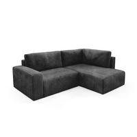 ECKSOFA Natalia Xl - Schwarz, Holzwerkstoff/Textil (245/182cm) - Fun Möbel