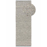 WOLLTEPPICH Lana Grau 70x200 cm - Grau, Textil (70/200cm) - benuta Pure