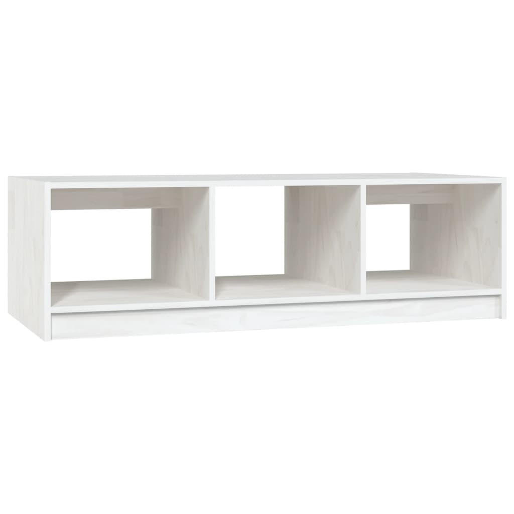 COUCHTISCH Weiß 110x50x34 cm Massivholz Kiefer - Weiß, Holz (110/50/34cm) - furnicato