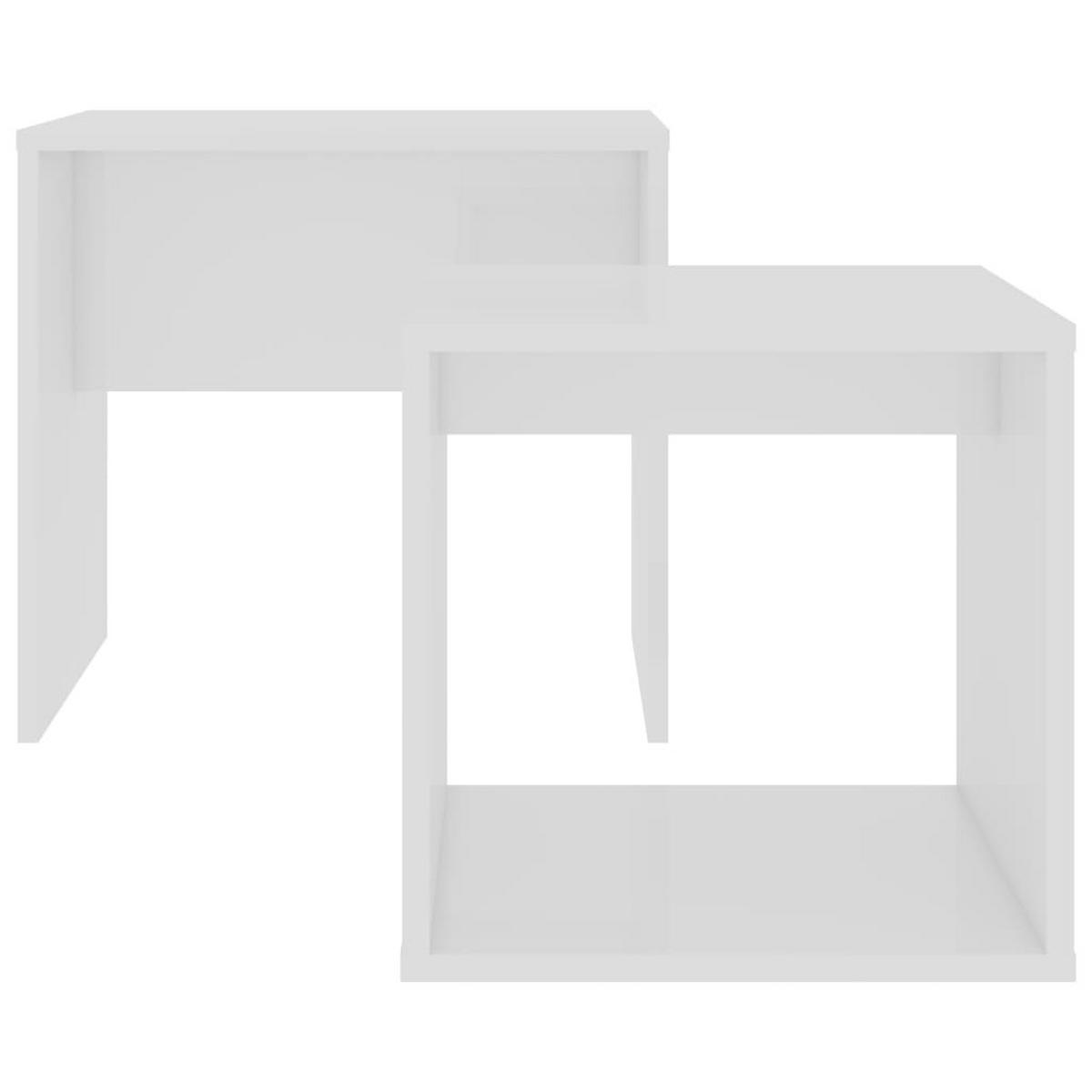COUCHTISCH-SET Weiß 48x30x45 cm Holzwerkstoff - Weiß, Holzwerkstoff (48/30/45cm) - furnicato