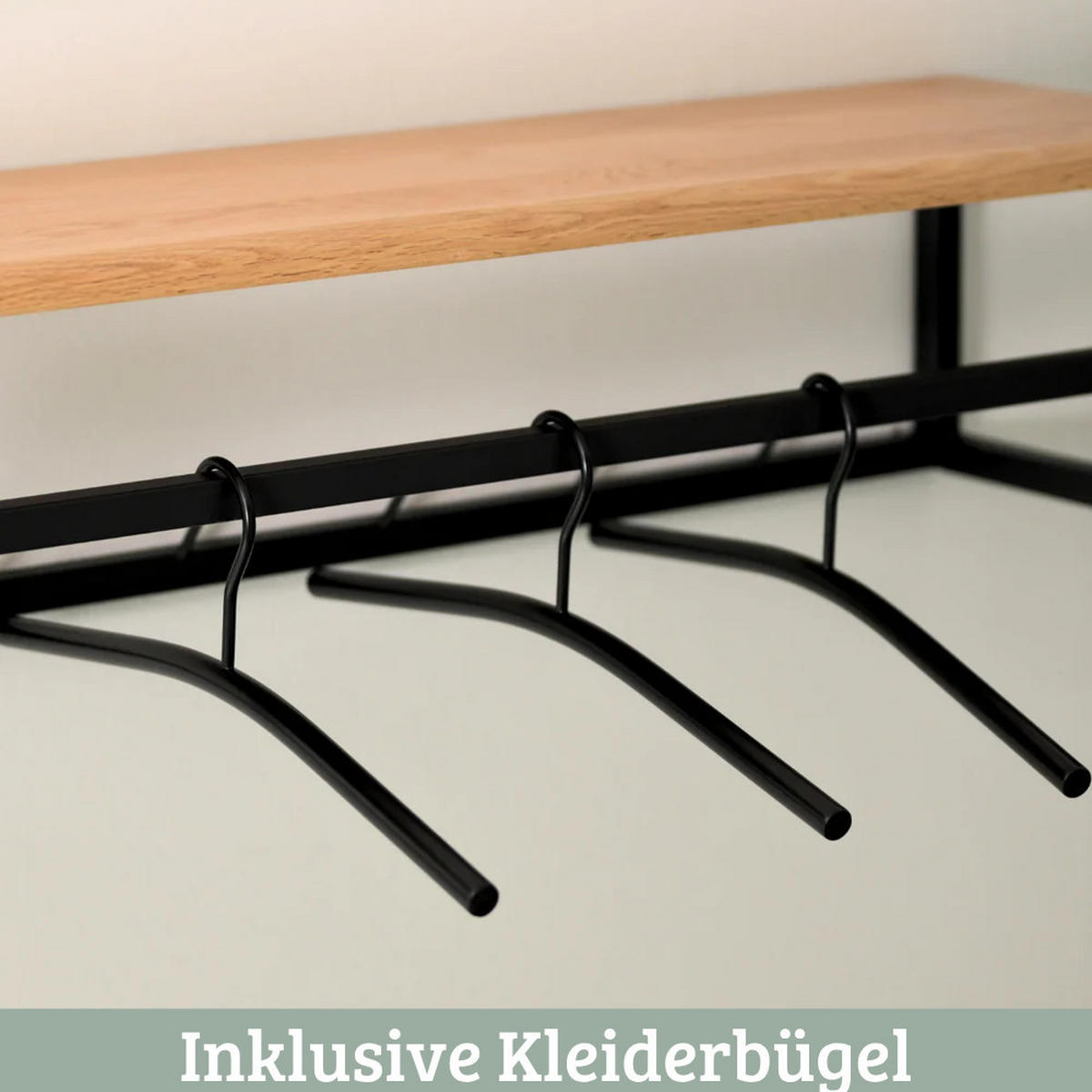 WANDGARDEROBE mit Ablage EGON Eichenholz Mit Baumkante - Braun, Holz (92/22/29.2cm) - DELUKE