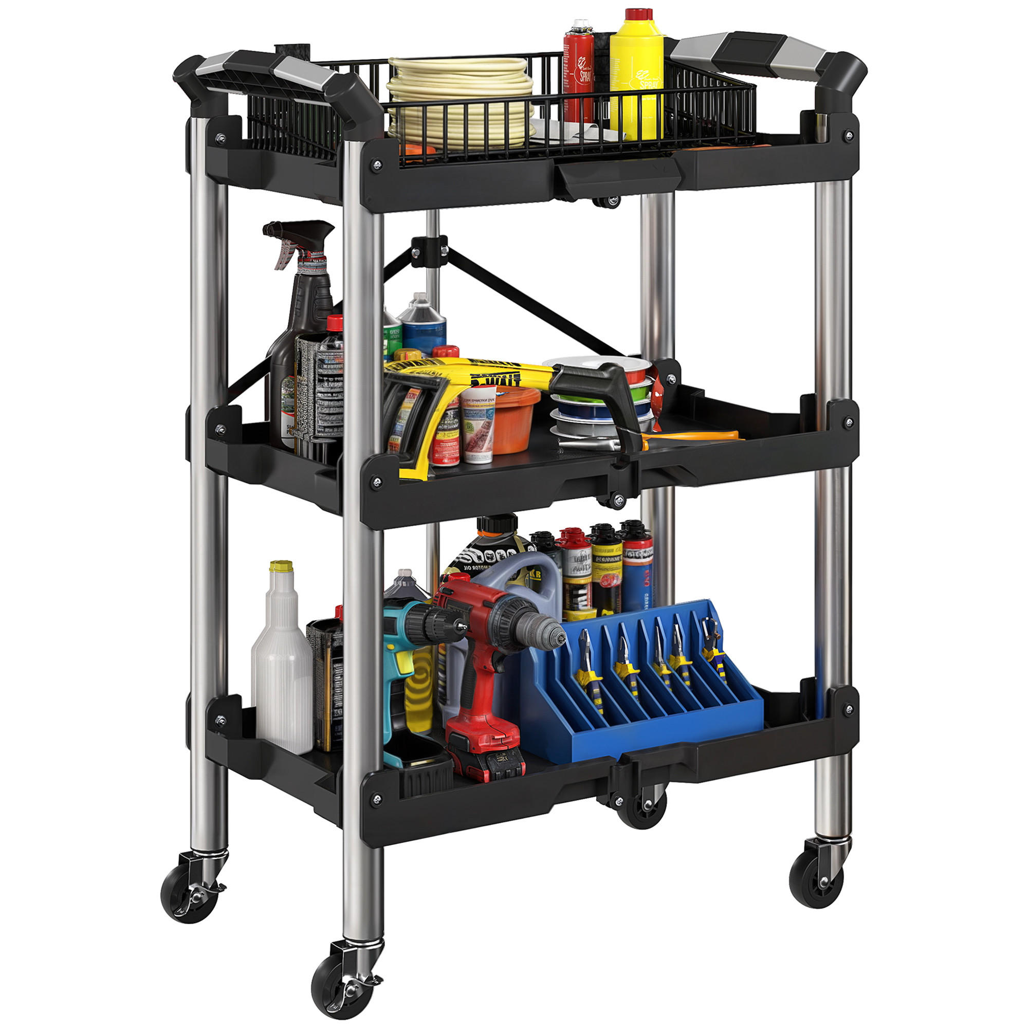 WERKZEUGTROLLEY DE-09501 Schwarz - Schwarz, Metall (37/84/64cm) - ComfortXL