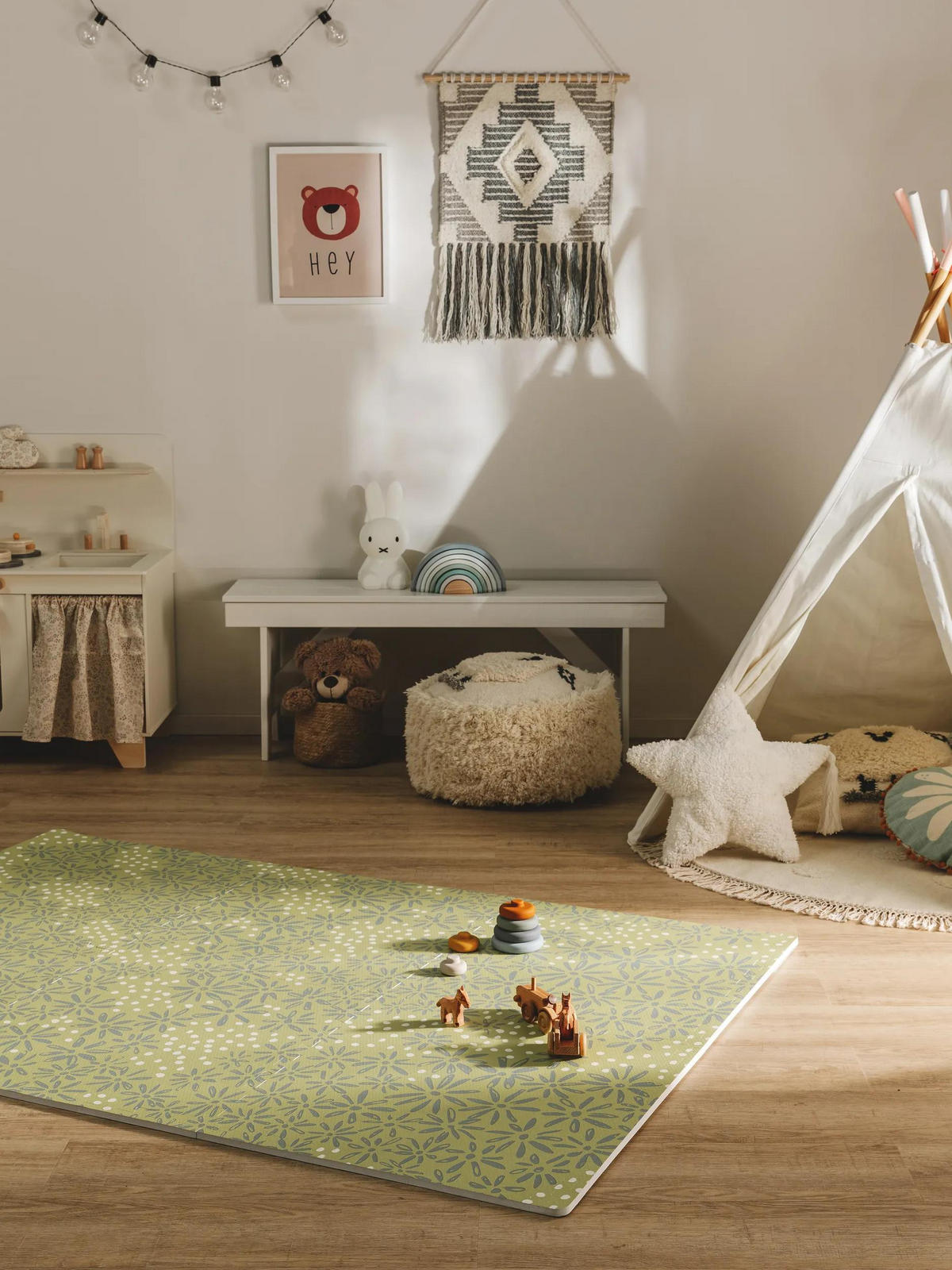 SPIELMATTE Daisy Grün 120x180 cm - Grün, Textil (120/180cm) - Lytte