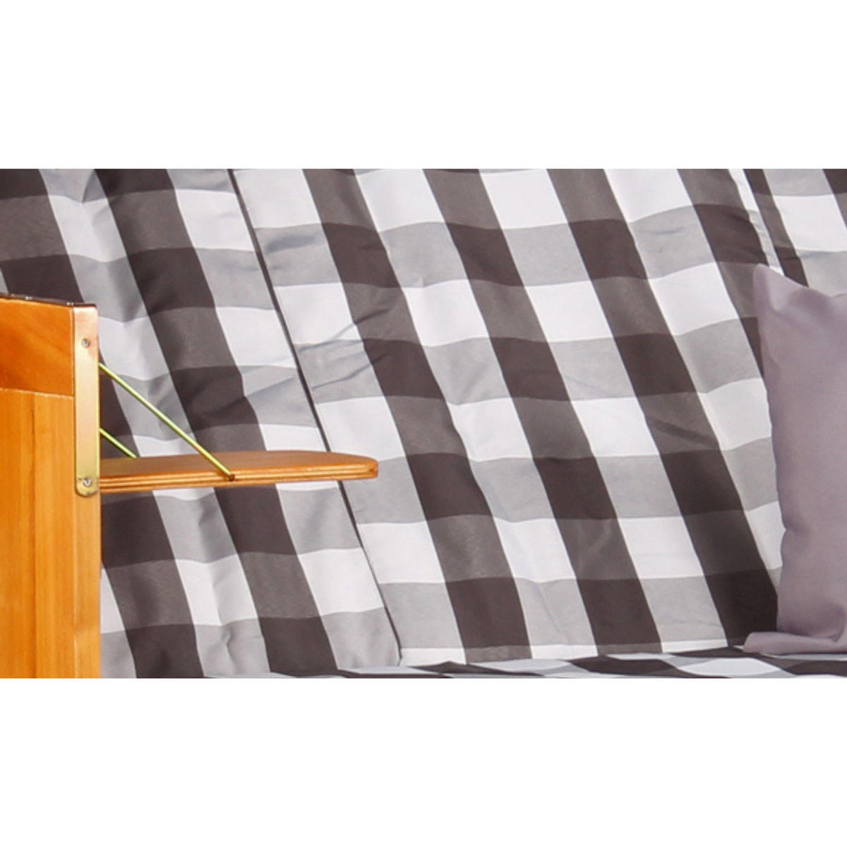 STRANDKORB XXL Ostsee 3Sitzer PE Schwarz - Schwarz/Braun, Metall (160/160/80cm) - Mr. Deko