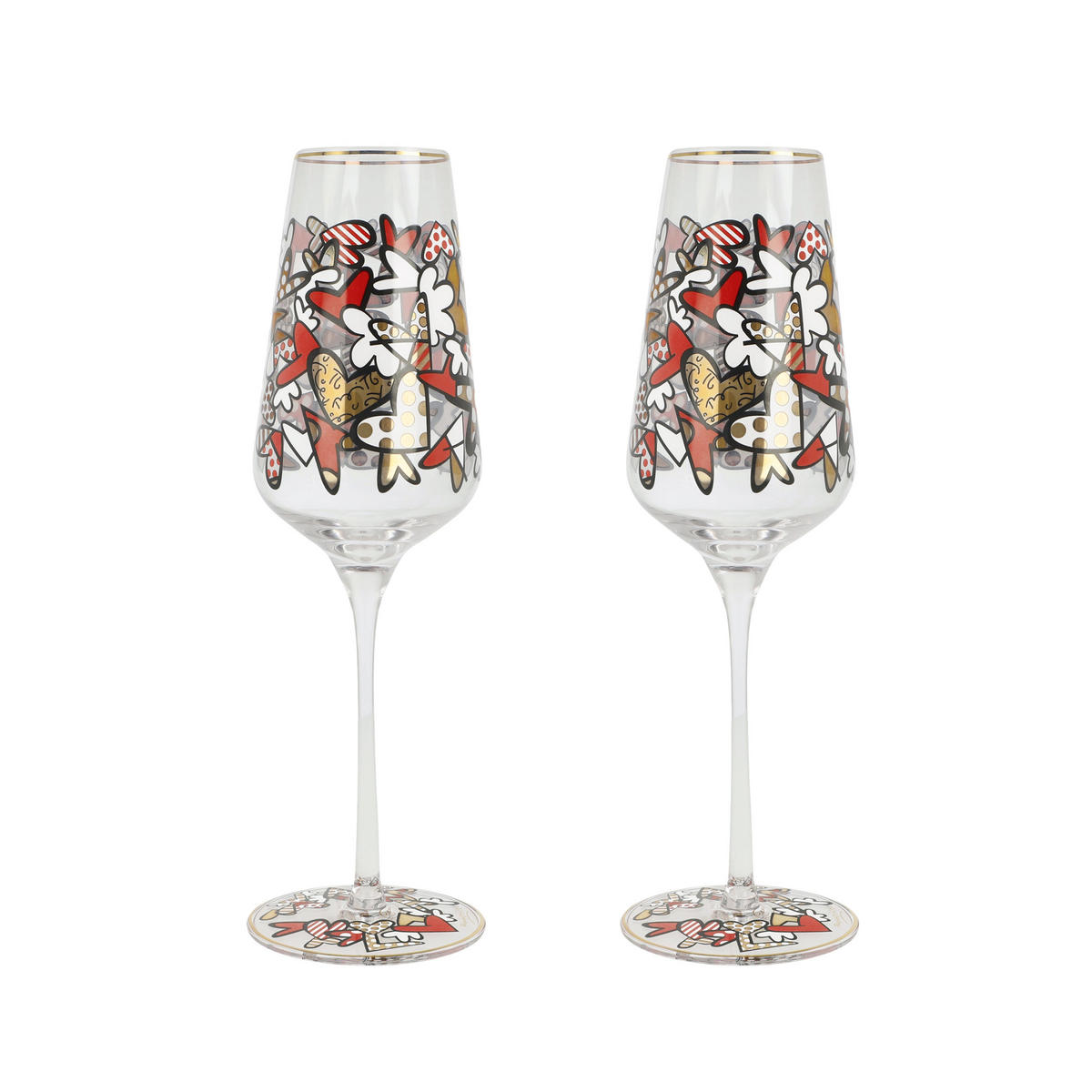 SEKTGLAS Britto- All We Need Is Love, Glas, Bunt, Füllmenge 100 ml, 66453371 - Multicolor, Glas (0.15L) - Goebel