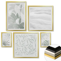 WANDBILDER 5er Set - 50x50 cm & 20x30 cm & 40x60 cm Goldrahmen - Meeresarchitektur Griechenlands - Goldfarben, Kunststoff (40/60cm) - ArtPrintCave