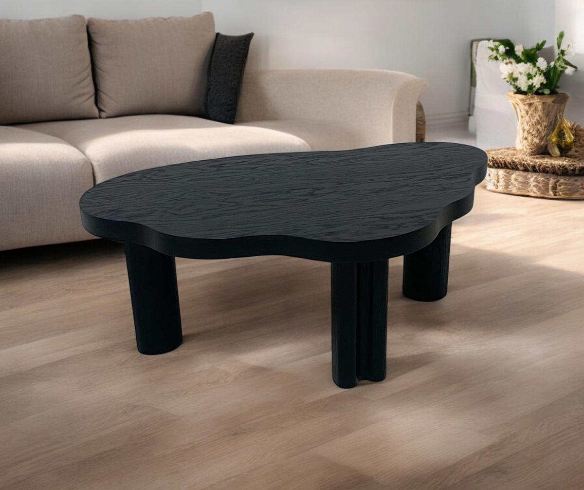 COUCHTISCH ORGANICA natürliche Qualität, solide und modern Schwarz - Schwarz, Eichenholz/Holz (63/100/38cm) - Kaiser Möbel