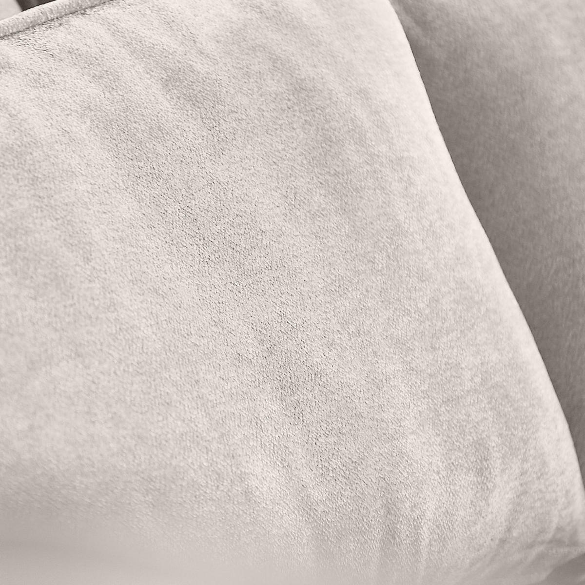 ECKSOFA Pablo ohne Schlaffunktion, mit abgerundeter Ottomane, links, Beige, Velourstoff - Weiß, Textil (319/196cm) - Beautysofa