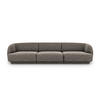 SOFA Miley aus Chenille-Stoff grau 3 Sitzplätze - Grau, Textil (90/70/255cm) - Micadoni
