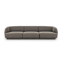SOFA Miley aus Chenille-Stoff grau 3 Sitzplätze - Grau, Textil (90/70/255cm) - Micadoni