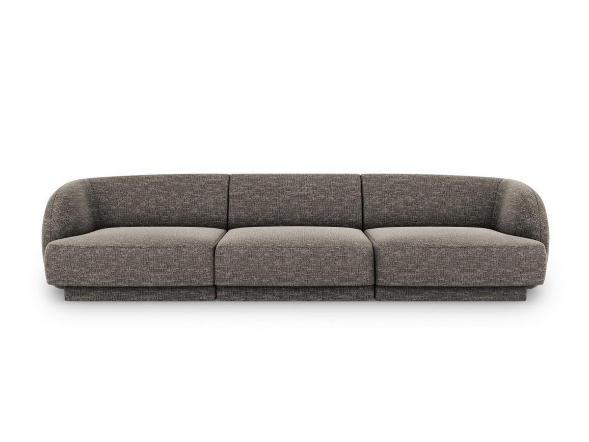 SOFA Miley aus Chenille-Stoff grau 3 Sitzplätze - Grau, Textil (90/70/255cm) - Micadoni