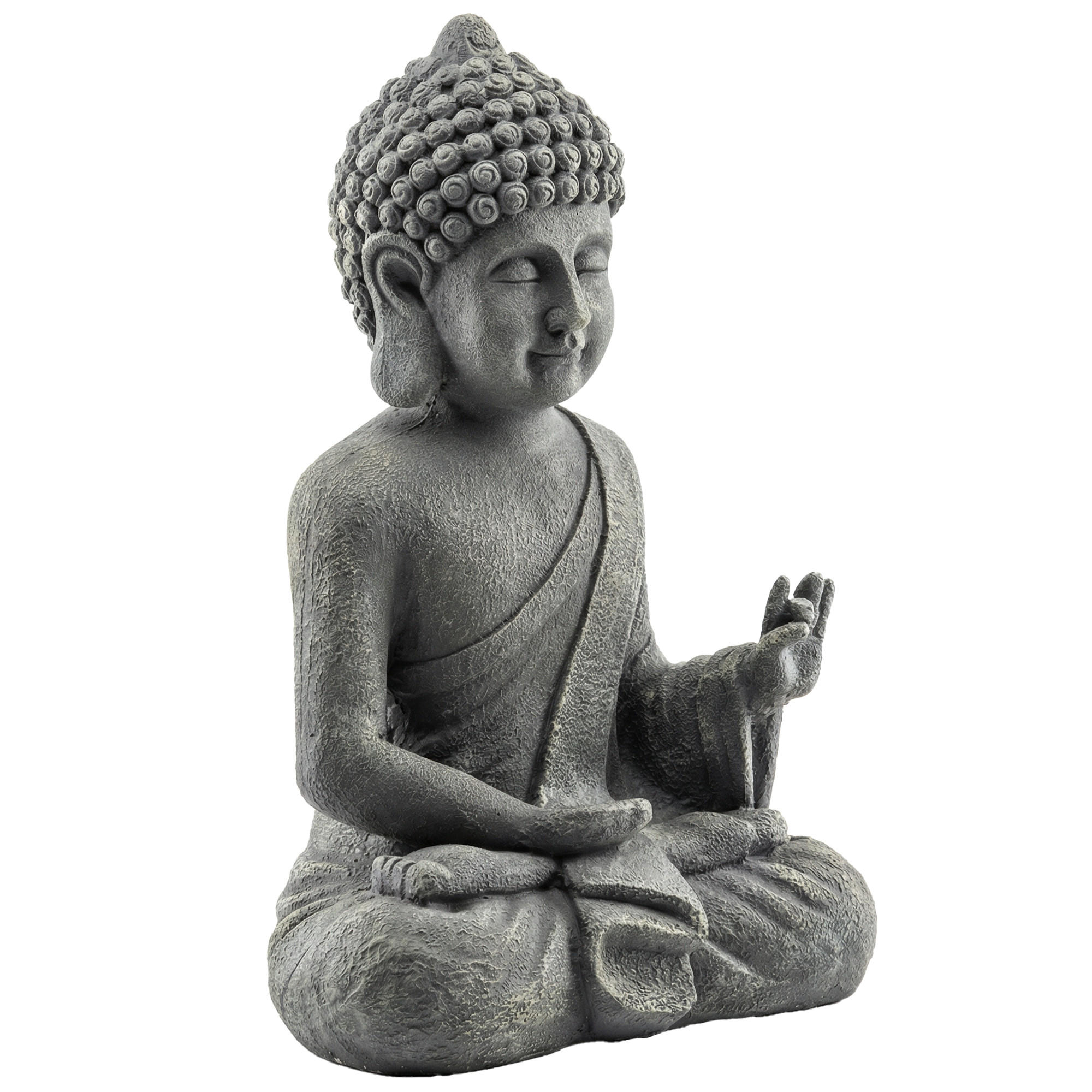 BUDDHAFIGUR DE-13883 meditierend aus Magnesiumoxid Dunkelgrau - Dunkelgrau, Stein (23/51/32cm) - ComfortXL