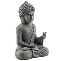 BUDDHAFIGUR DE-13883 meditierend aus Magnesiumoxid Dunkelgrau - Dunkelgrau, Stein (23/51/32cm) - ComfortXL