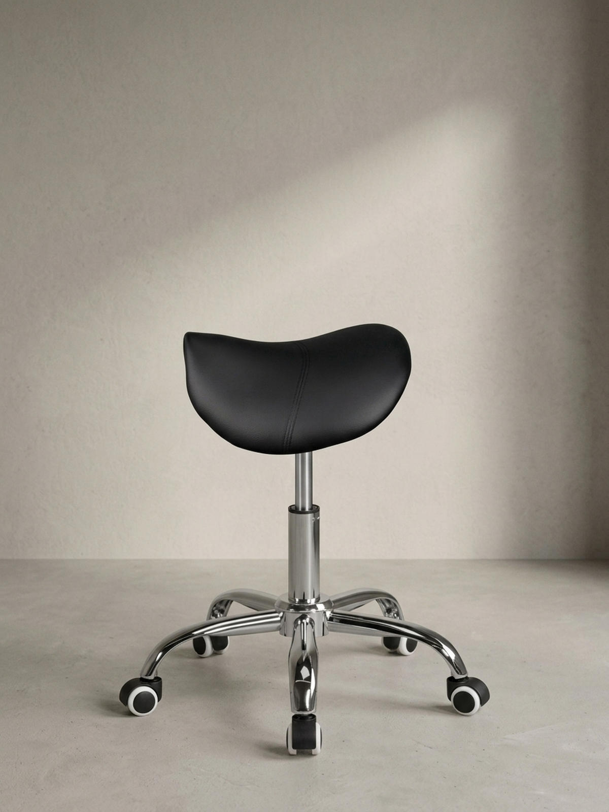SATTELHOCKER höhenverstellbar mit 100 kg Belastbarkeit BEVANO, Schwarz 60x60x60 cm - Silberfarben/Schwarz, Kunststoff/Textil (60/60/60cm) - KADIMA DESIGN