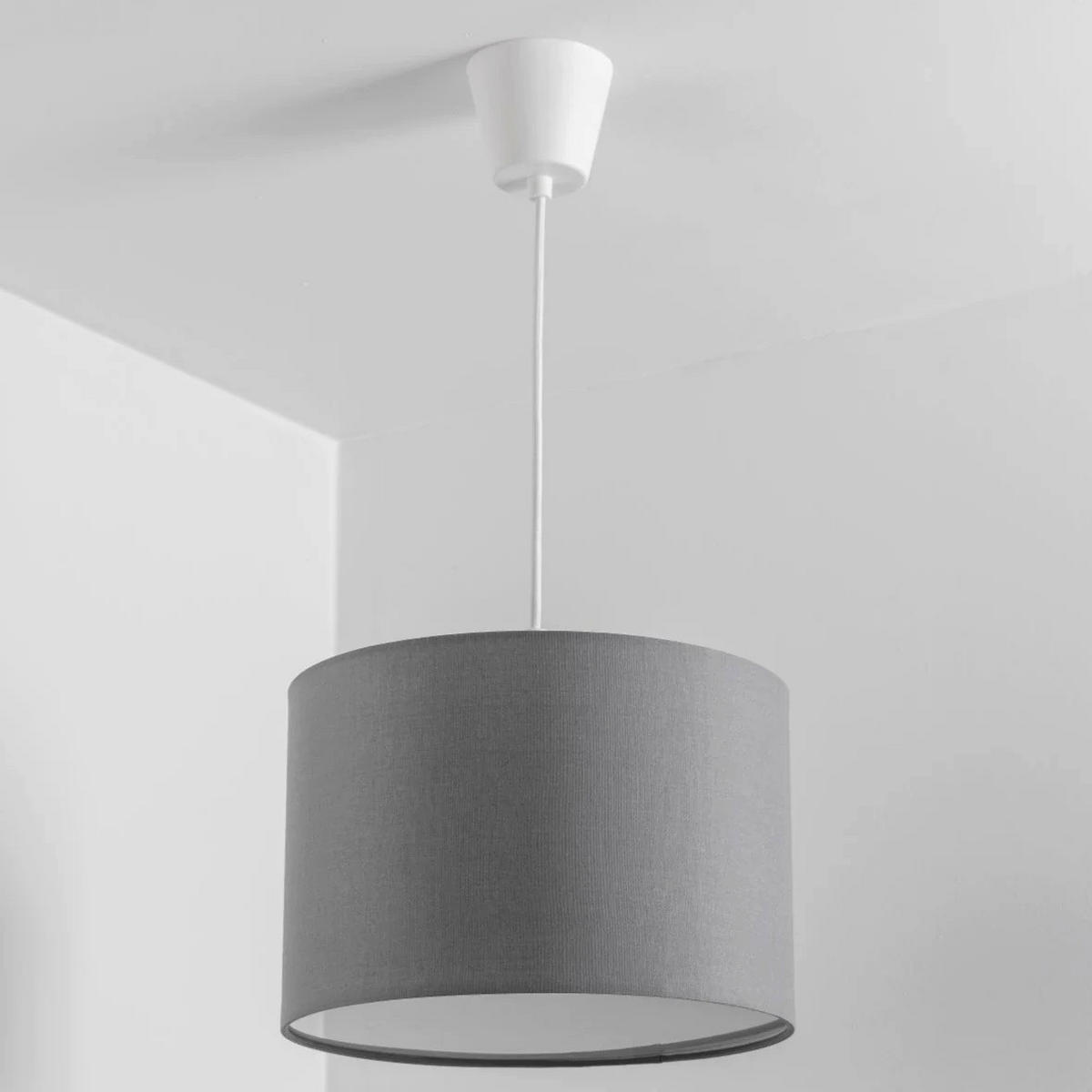 DECKENLAMPENSCHIRM LUCIA Grauer Stoff mit mattiertem Diffusor - Grau, Textil (30/30/20cm) - CGC Europe