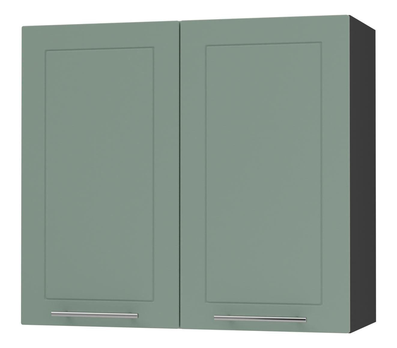 KÜCHENHÄNGESCHRANK Kvantum W3/80 Mint Matt / Schwarz Matt 80 / 32,5 / 72cm - Schwarz/Mintgrün, Holz/Holzwerkstoff (80/72/32.5cm) - Feldmann-Wohnen