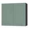 KÜCHENHÄNGESCHRANK Kvantum W3/80 Mint Matt / Schwarz Matt 80 / 32,5 / 72cm - Schwarz/Mintgrün, Holz/Holzwerkstoff (80/72/32.5cm) - Feldmann-Wohnen