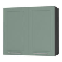 KÜCHENHÄNGESCHRANK Kvantum W3/80 Mint Matt / Schwarz Matt 80 / 32,5 / 72cm - Schwarz/Mintgrün, Holz/Holzwerkstoff (80/72/32.5cm) - Feldmann-Wohnen