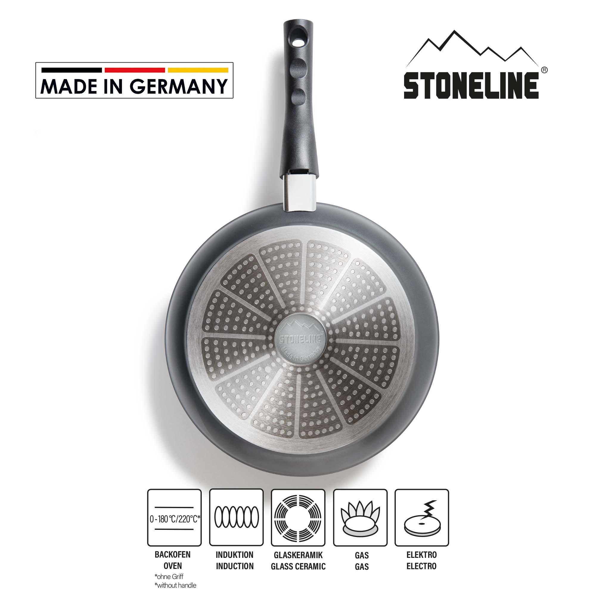 BRATPFANNE - Grau, Metall (28cm) - Stoneline