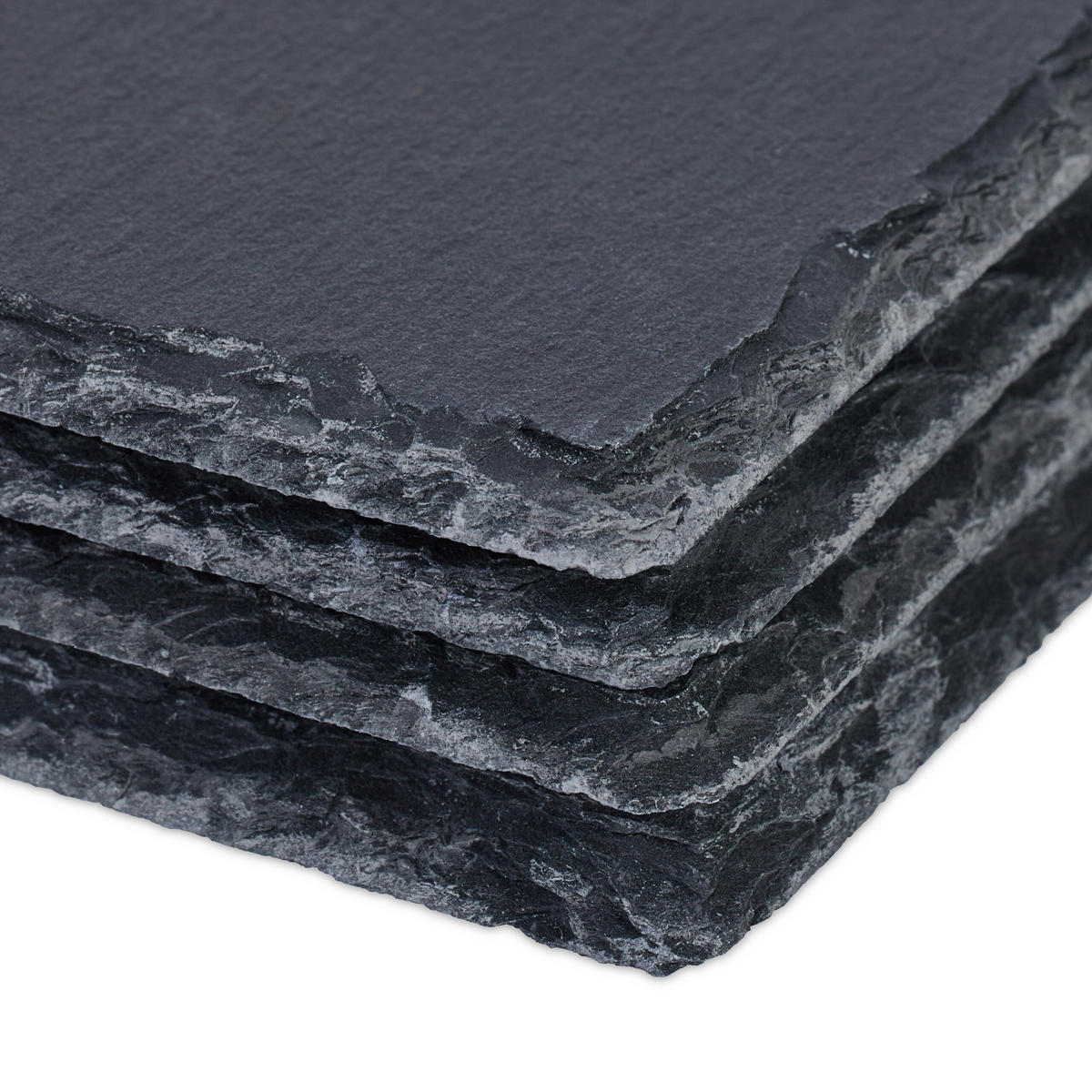 4XSCHIEFERPLATTE - Anthrazit, Stein/Textil (26/1/16cm) - Relaxdays