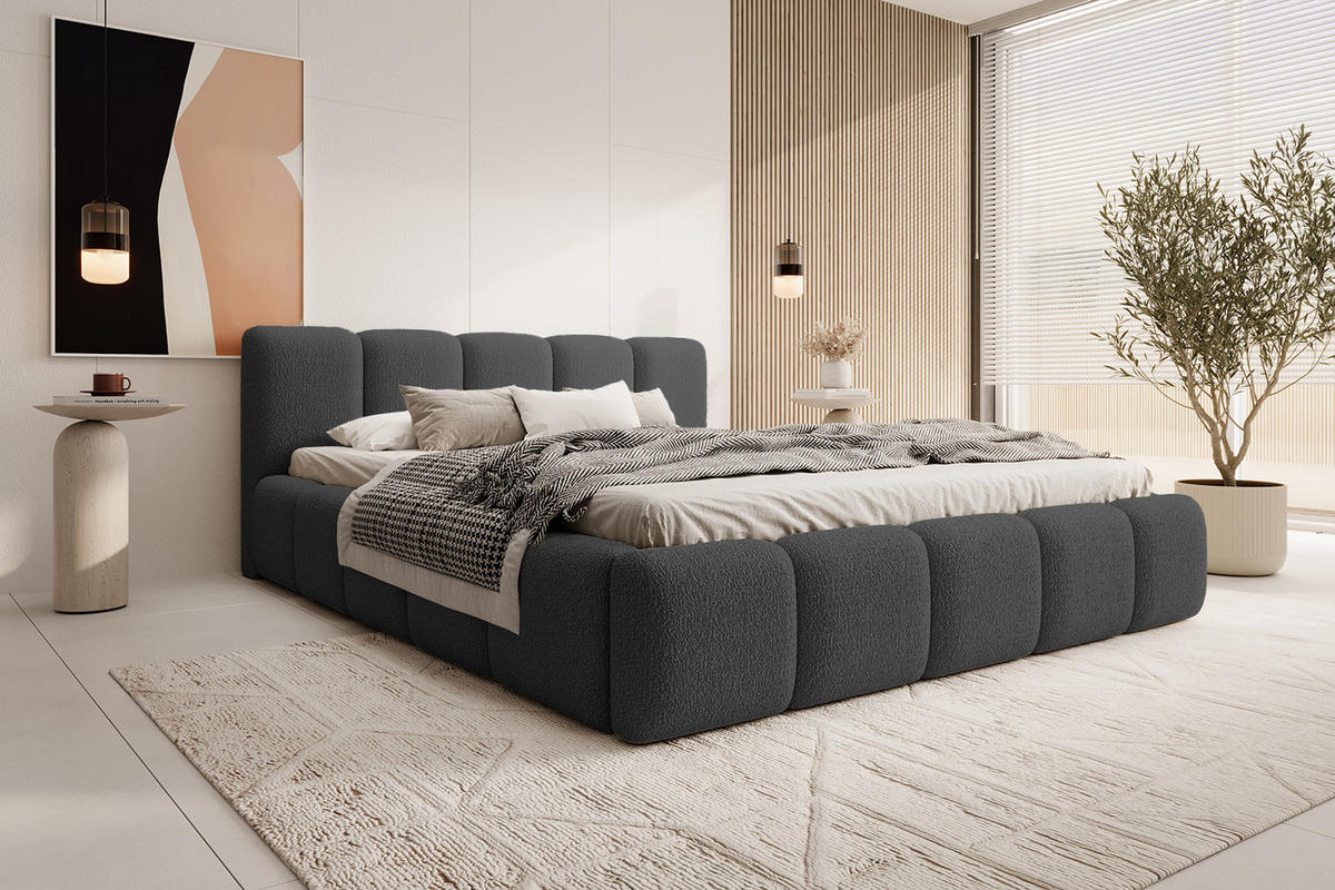 POLSTERBETT MOTSERRAT 200x200 cm, Graphit - Graphitfarben, Textil (200/200cm) - Fedve