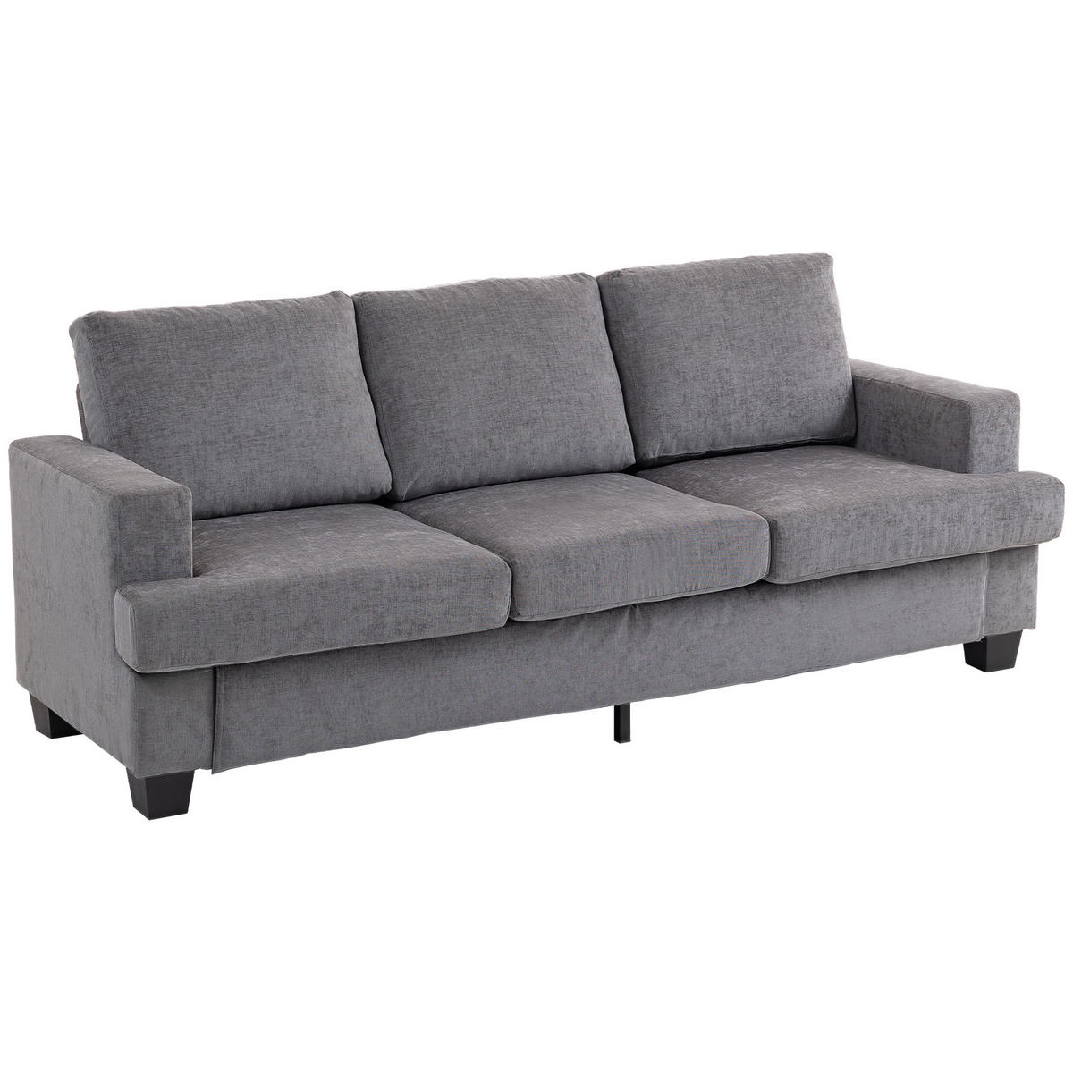 3-SITZER-SOFA DE-06547 Wohnzimmersofa für 3 Personen, Stahlrahmen Grau - Grau, Holz/Textil (82/90/213cm) - ComfortXL