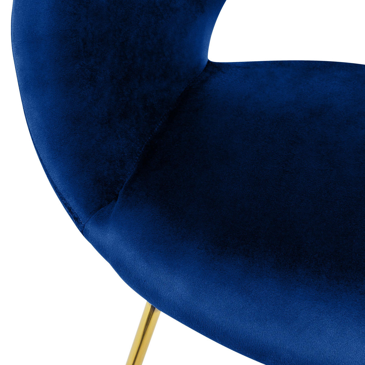 STUHL Samt blau - Blau, Metall (53/77/64cm) - ML-DESIGN