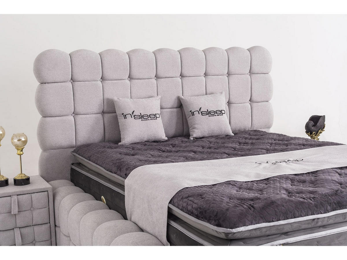 POLSTERBETT Helen 180x200 Grau - Grau, Textil/Metall (180/200cm) - Villa Möbel