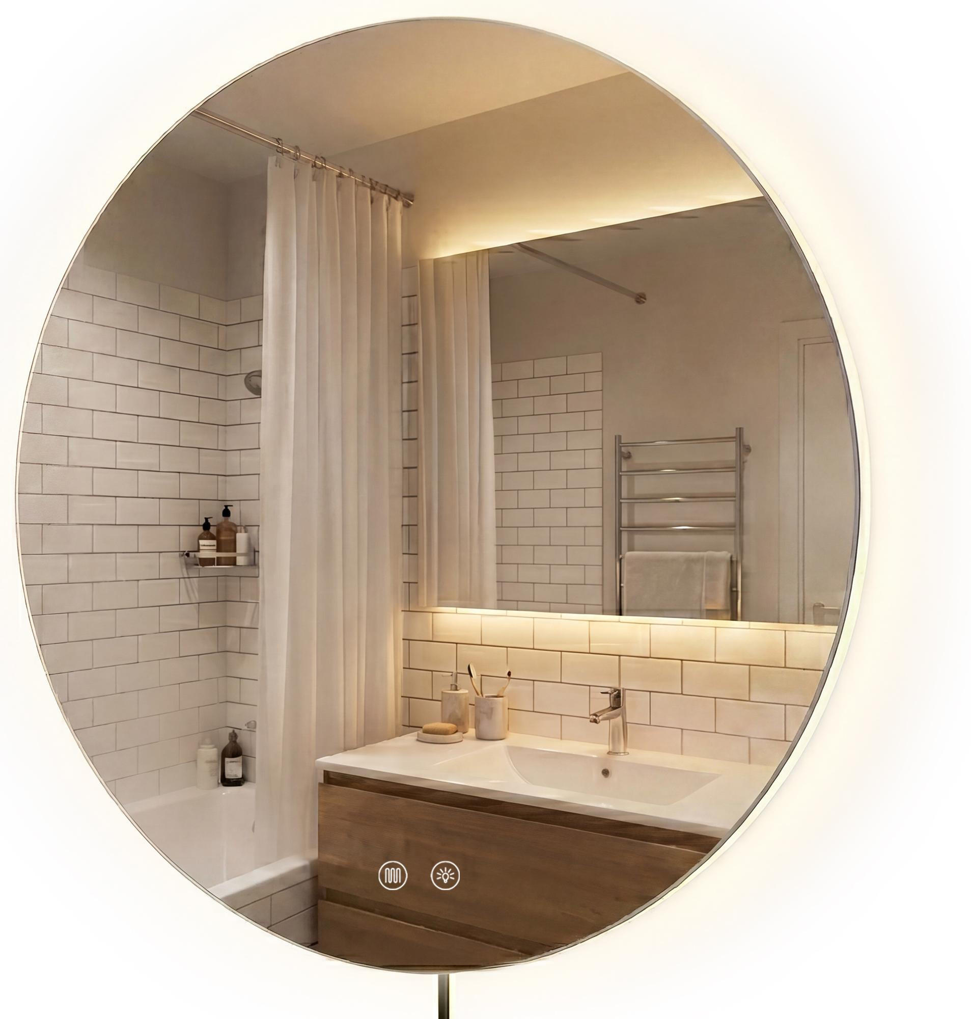 BADSPIEGEL Genf 80 cm 60x3x60cm Glas Klarglas Badezimmerspiegel - Klar, Glas (60/60/3cm) - DELUKE
