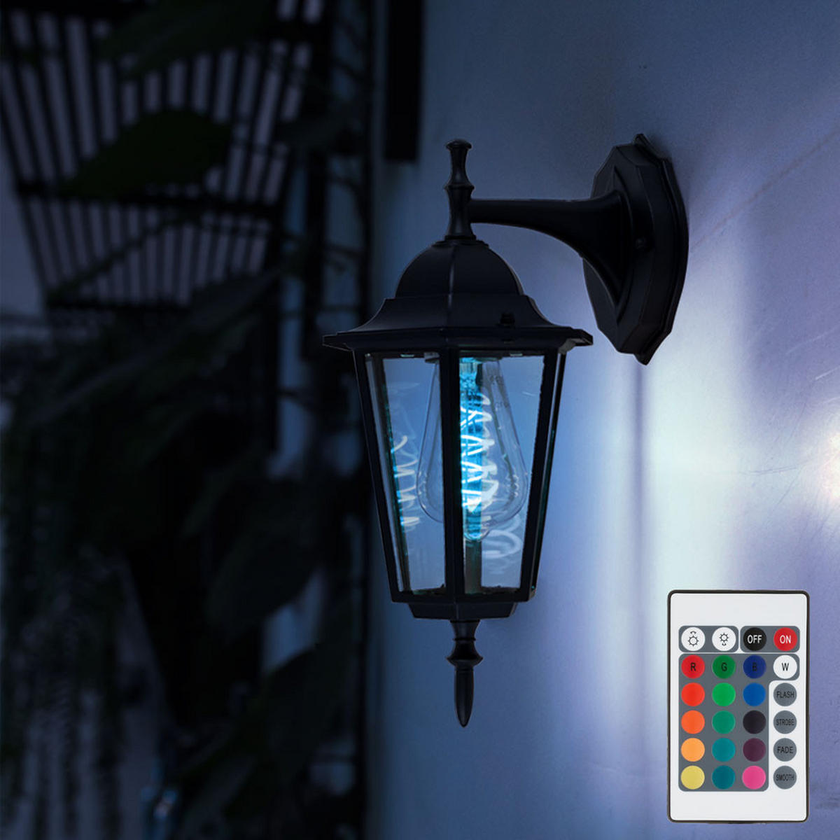 LED AUSSENWANDLATERNE Aluminium Schwarz - Schwarz, Glas (20.8/17/36cm)