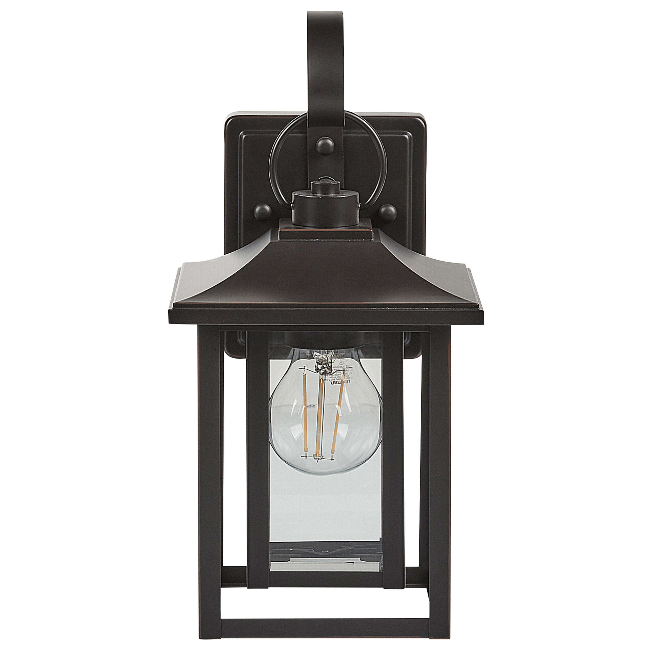 AUSSENWANDLEUCHTE Almond 12/20/34 cm - Schwarz, Metall (20/34/12cm) - Beliani